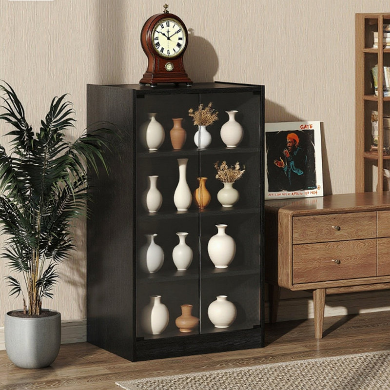 Cabinet multimédia, meuble stéréo, support pour tourne-disque avec rangement pour disques vinyles