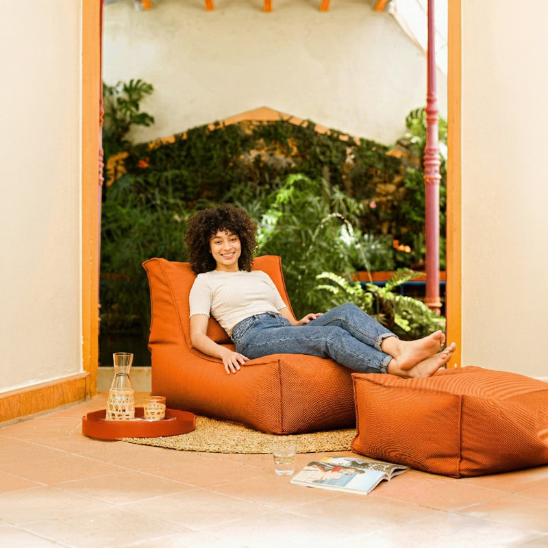 Fauteuil à billes et chaise longue Alpine, Orange