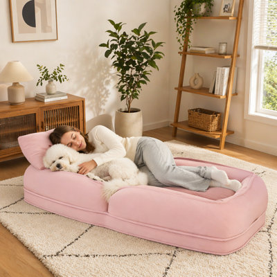 Lit rembourré pour chien avec 5 positions réglables pour adultes et animaux de compagnie