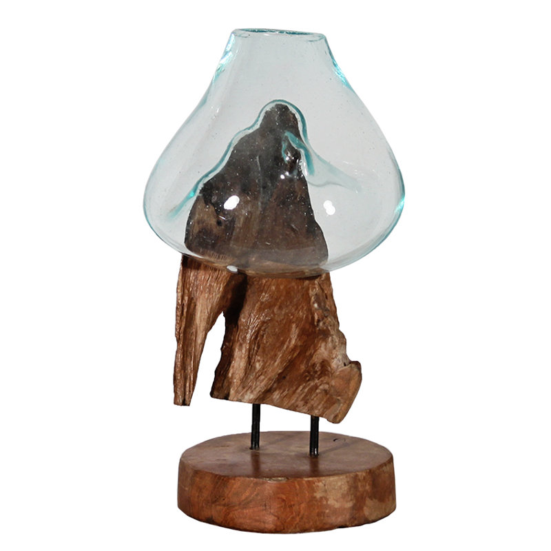 Sculpture en verre et bol en verre