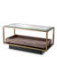 Side Table Roxton Brushed Brass Finish - Clear Glass-796607570