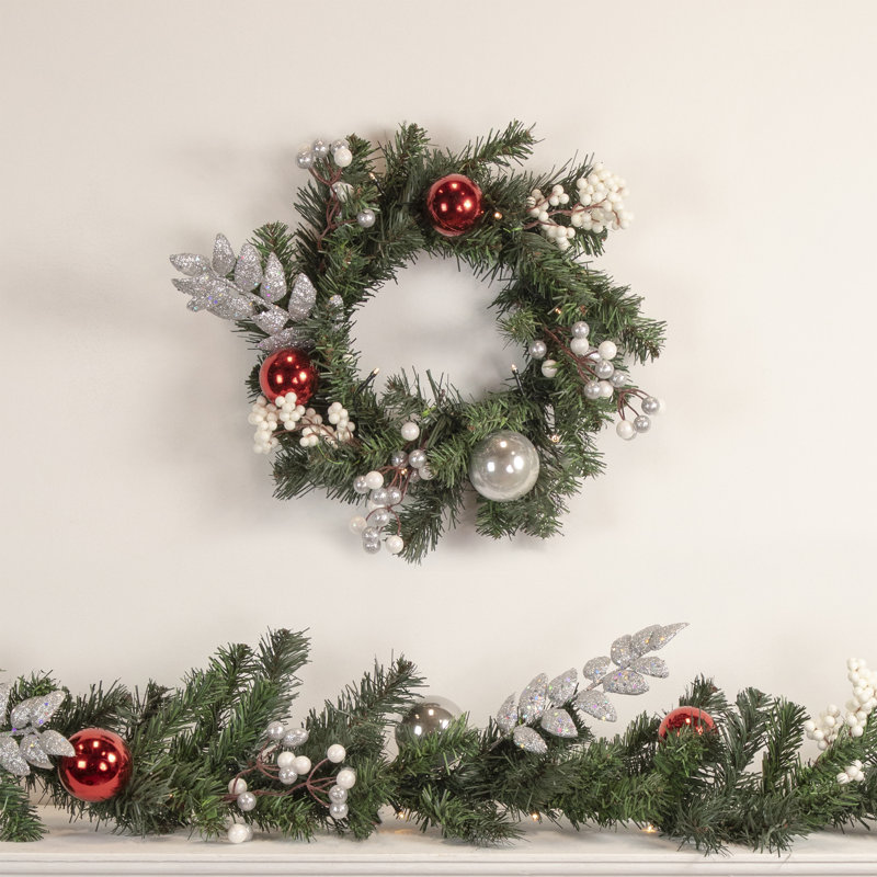 Lumières de Noël artificielles en forme de pin vert décoratives de 16 po avec lumières DEL blanc chaud