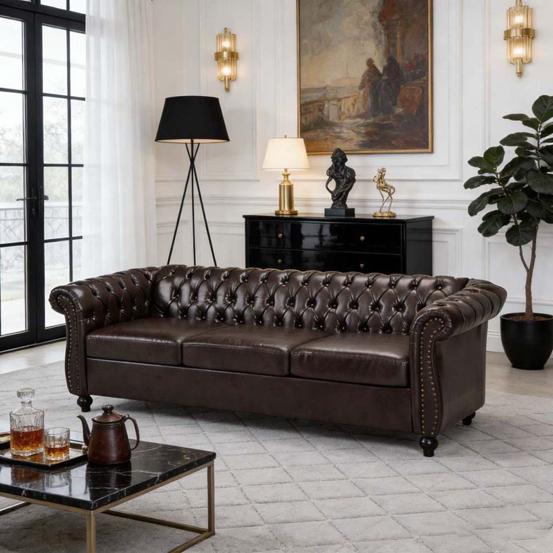 3 Seater Sofa, Brown PU