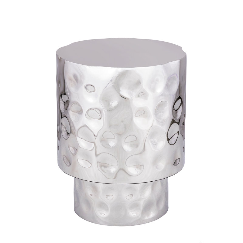 Table de bout en métal de style moderne, Argent argent