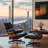 Genuine Leather Swivel Lounge Chair With Ottoman Accent Chair  For Modern Living -983676867