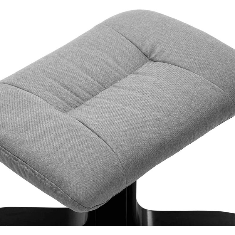 Gentilis 77cm Wide Swivel Ergonomic Recliner, Grey, Black