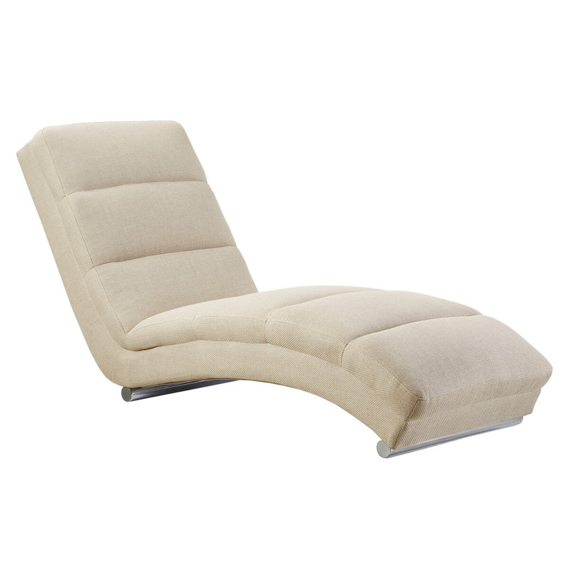 Aliese Upholstered Chaise Lounge, Dark beige
