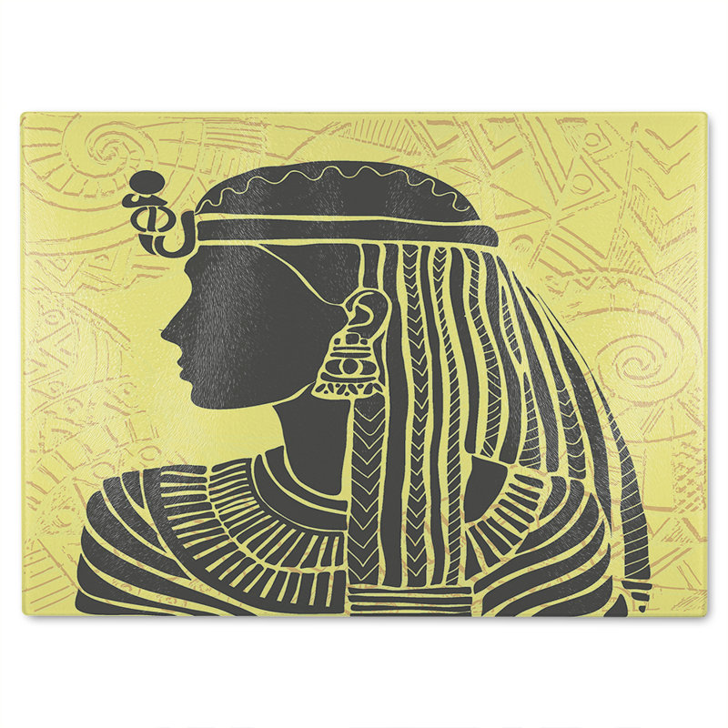 Egyptian Women On Glass Chopping Board