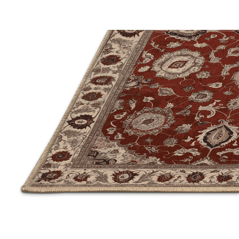 Tapis brun lavable à la machine, Rond 5 pi