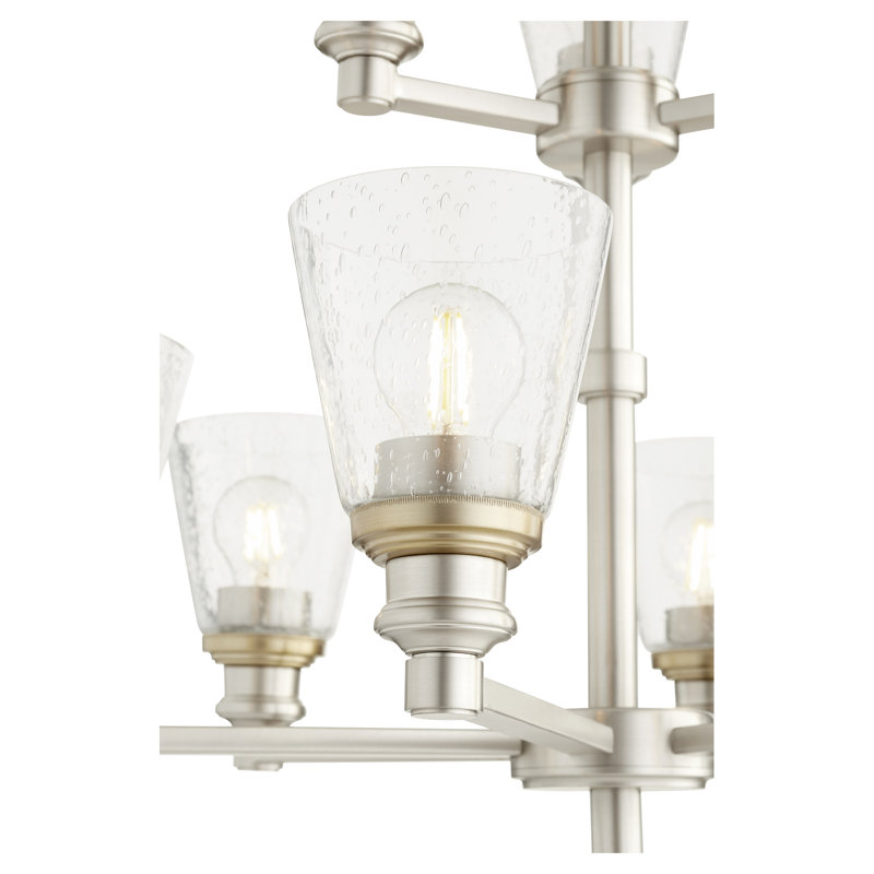 Lustre classique 3 lumières ombrées Commer, Nickel satiné