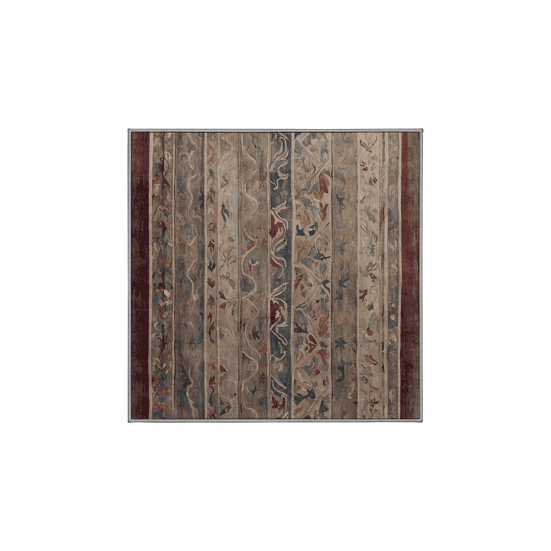 Machine Washable Gray Area Rug, Square 6'