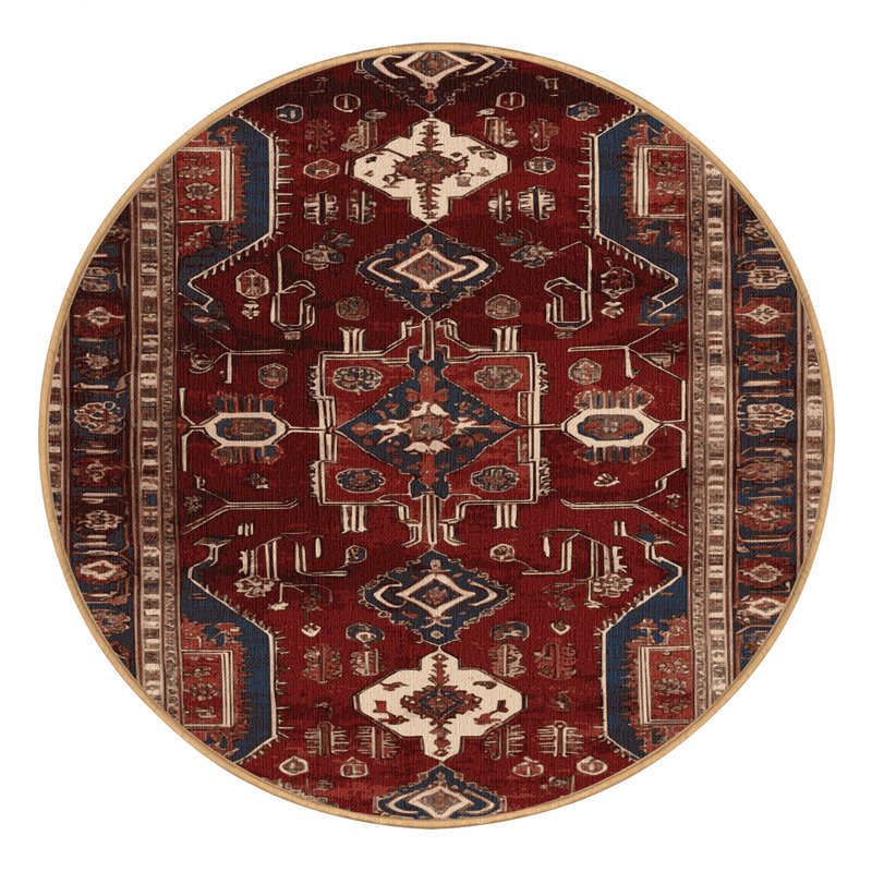 Tapis brun lavable à la machine, Rond 6 pi
