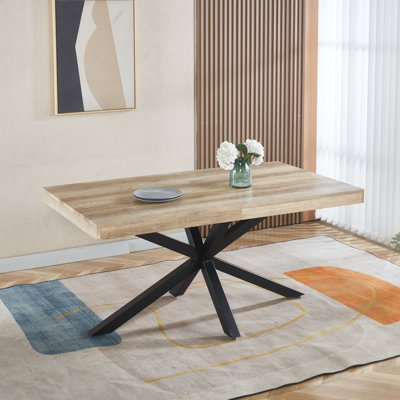 Kresha Extendable Dining Table with MDF Top & Metal Leg by Ebern Designs