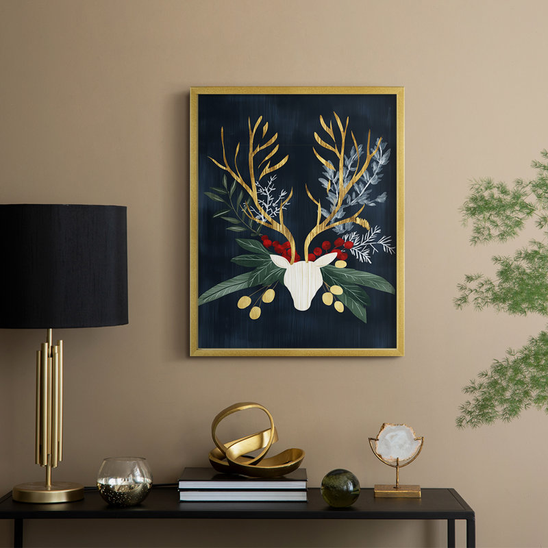 Reproduction encadrée - bois massif, H 11 po x l 9 po, Doré