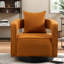 Fauteuils d'appoint pivotants à 360° modernes, couleur caramel bouclé, piètement en métal noir pour salon