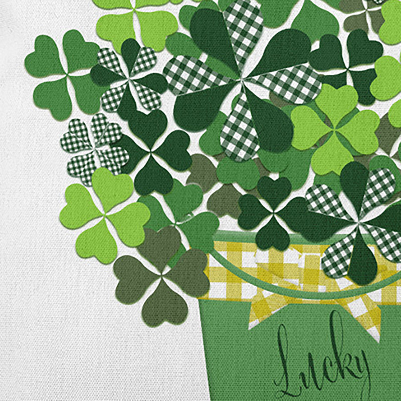 Coussin décoratif Bucket of Shamrocks, Carrée, H 18 po x l 18 po