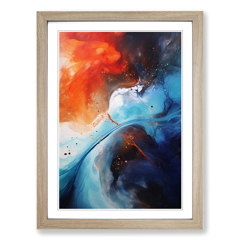 Single Picture Frame Print on Wood, Oak Framed, 34cm H x 25cm W