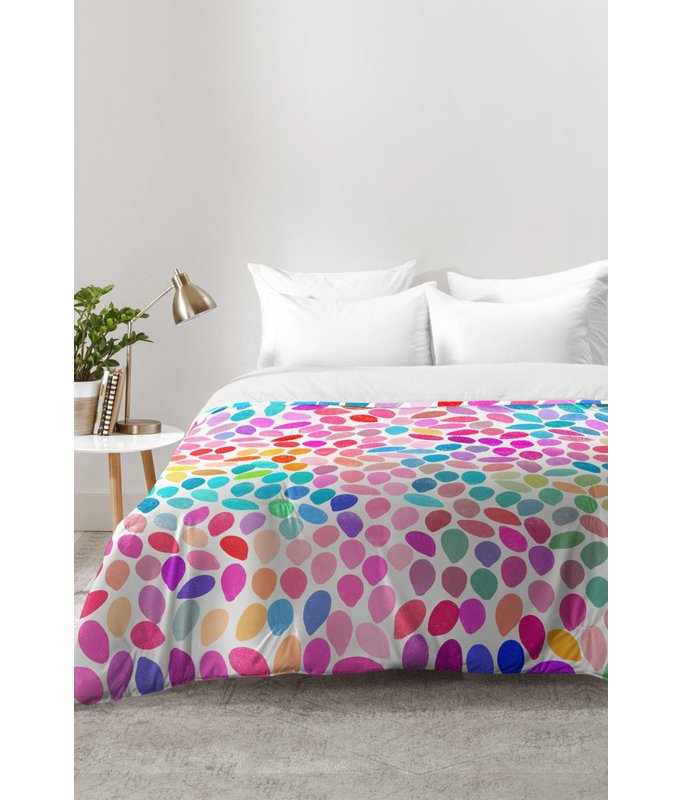 Garima Dhawan Modern & Contemporary Polyester Dots Comforter, Twin XL Comforter + 1 Standard Sham, Pink/Green/Blue