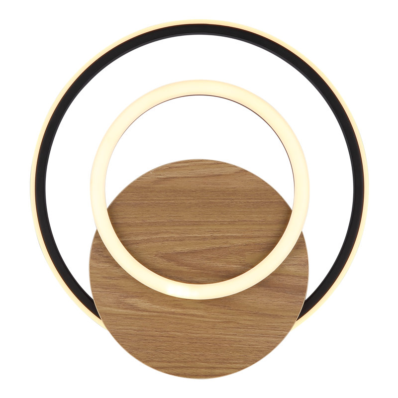 Danaye LED Flush Mount, Walnut wood