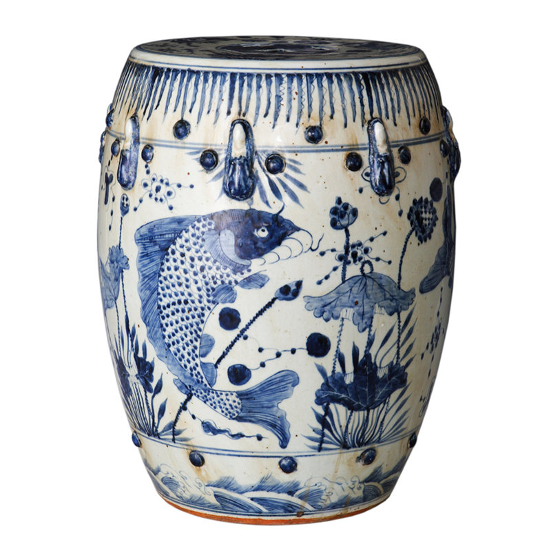 Fish Motif Garden Stool