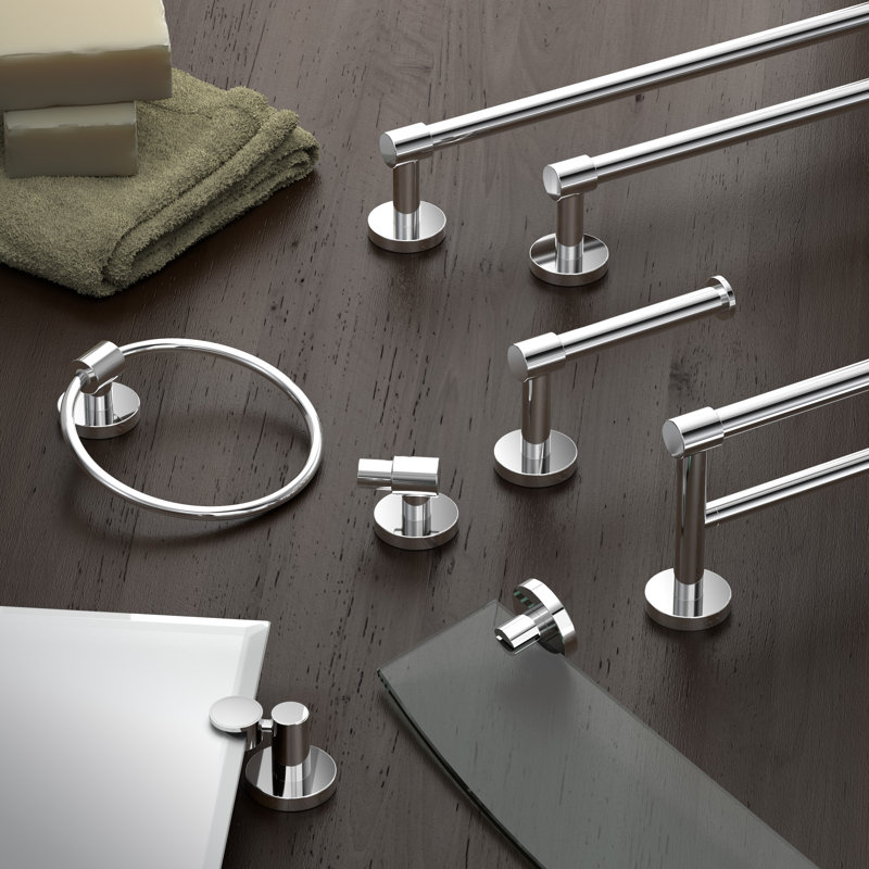 Reveal 24" Wall Mounted Double Towel Bar | Towel Rack with 2 Bars for Bathroom, Chrome