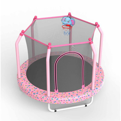 Trampoline de 55 pouces pour enfants avec trampoline intérieur et extérieur