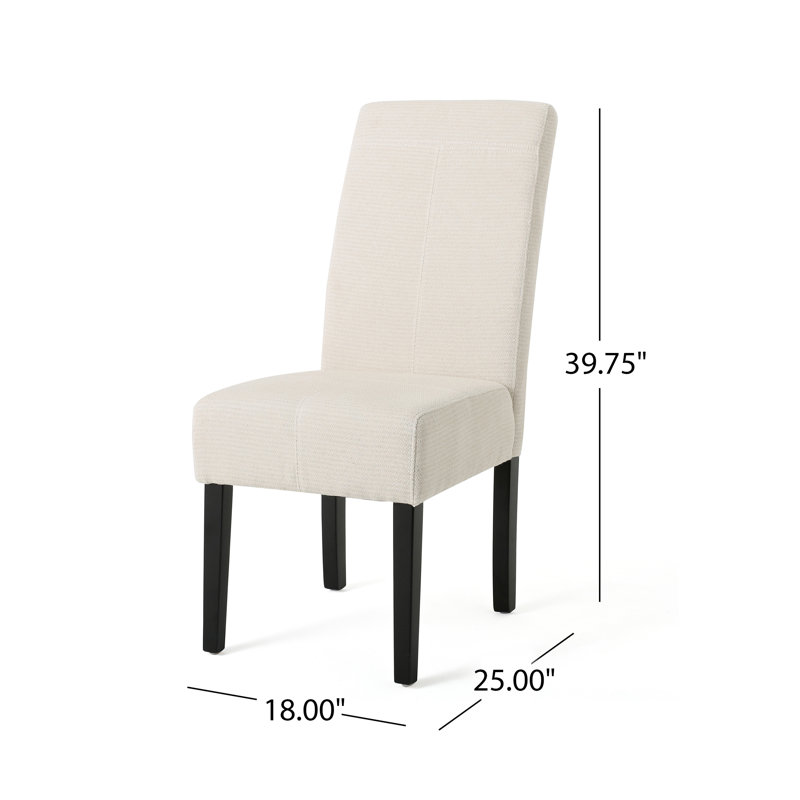 Chaises de salle à manger rembourrées Kashauna, Blanc