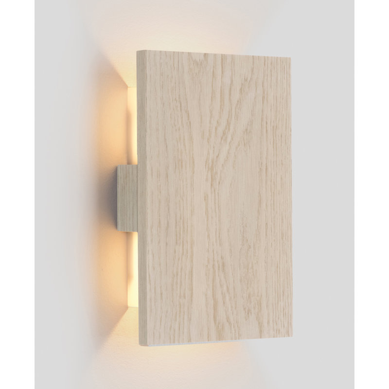 Tersus Solid Wood LED Flush Mounted Sconce, 2700K, Brushed Aluminum