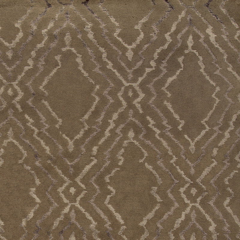 Geometric Area Rug in Dark Brown/Cream, Rectangle 6' x 9'