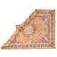 Tapis turc Oushak beige et noir rétro fait à la main 10 x 14