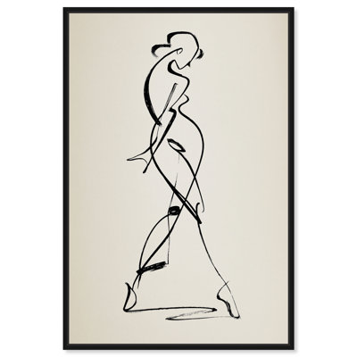 « Gestuelle beauté I », impression sur toile encadrée, art mural minimaliste par Art Remedy, cadre noir, 16 x 24 pouces