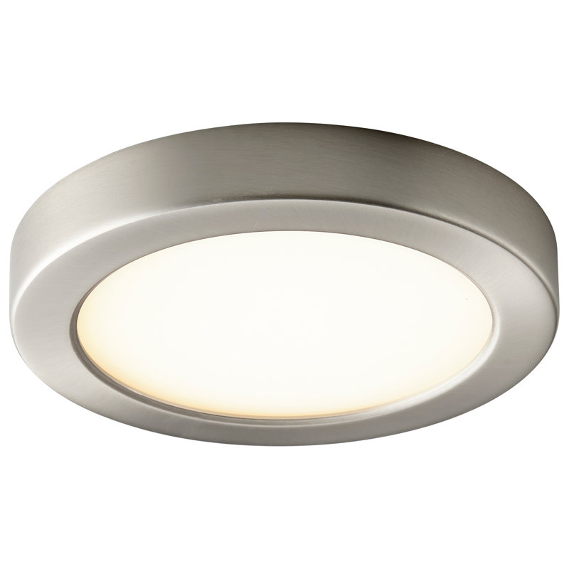 Plafonnier encastré 1 lumière Arizbeth, H 1 po x l 7 po x P 7 po, Nickel satiné