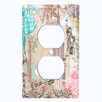 Patterned 1 - Gang Toggle Light Switch Standard Wall Plate