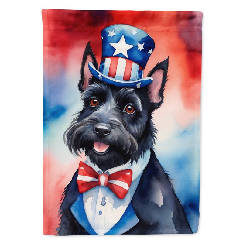Drapeau patriotique du jardin américain, Terrier écossais noir / rouge