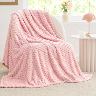 Fleece Blanket - 3D Jacquard Decorative  Throw Blankets For Couch & Bed, Soft And Cozy Warm Plush Fluffy Blanket All Seasons Suitable