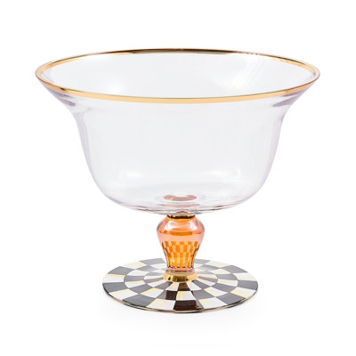 Courtly Check Glass Pedestal Bowl