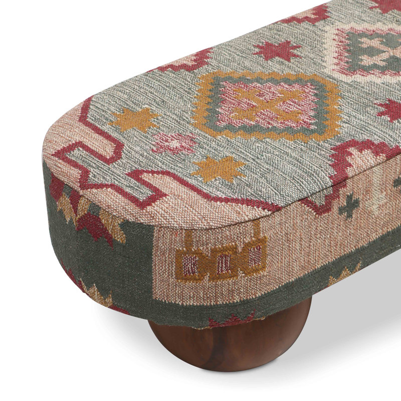  Rizi Textured Wool Upholstered Bench