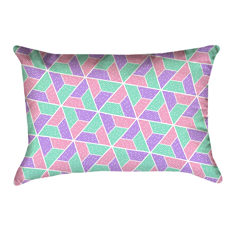 Coussin Katelyn Elizabeth, Faux lin, Vert/Rose/Mauve