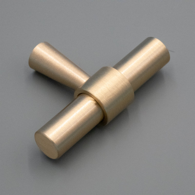 2" Length Bar Knob,  Brushed Brass