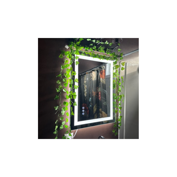Anti-Fog Dimmable Bathroom LED Vanity Mirror, Rectangular Frontlit＆Backlit Wall Mount Mirror Color Adjustment Shatterproof Tempered Glass - 28" x 36"