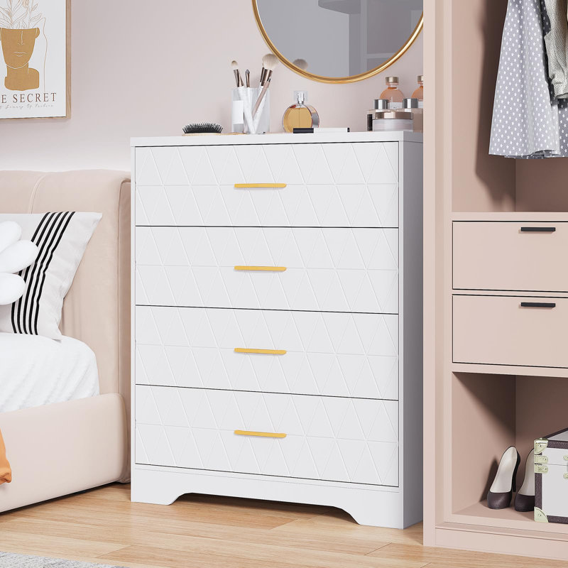 Commode 4 tiroirs Modern, Blanc