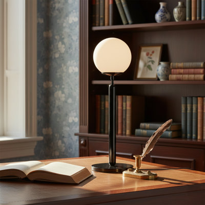 Lampe de table moderne 21 po avec tige en métal Aurelia