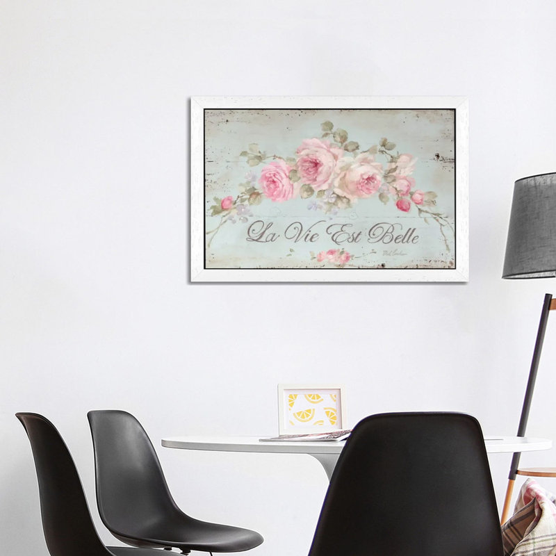 Life Is Beautiful by Debi Coules - Floater Frame Painting on Canvas, 66.04 cm H x 45.72 cm W, White