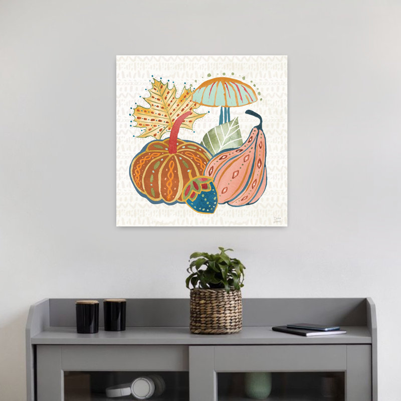 Moisson fantaisiste moisson VI, art abstrait d'automne, H 18 po x l 18 po