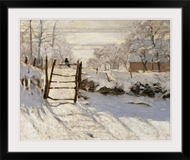 Pie, 1868 - 1869. Musée D par Claude Monet - reproduction, H 16 po x l 20 po x P 1,5 po, Toile
