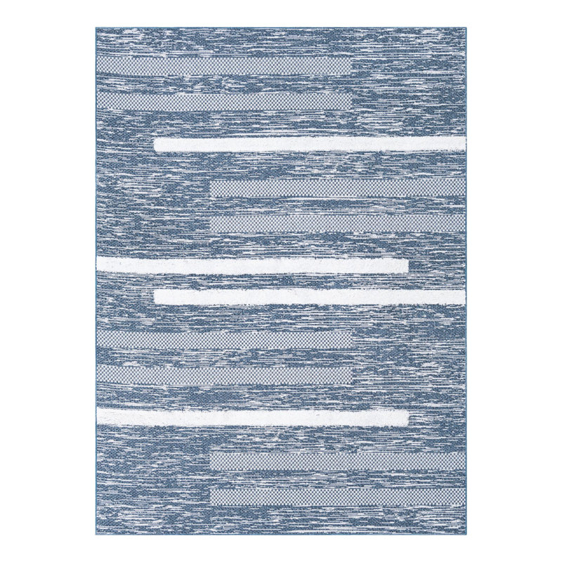 Jiacheng Performance Cotton Geometric Indoor Rug, Rectangle 6'5" x 9'