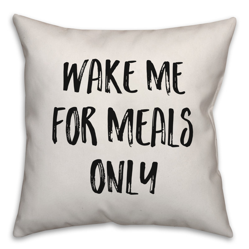 Coussin Wake Me for Meal Only, 20 po x 20 po