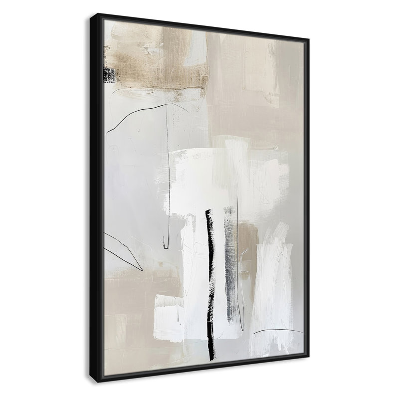 «Neutral Balance II» par Lazar Studio, Framed Canvas, 25.5'' W x 37.5'' H, Cadre flottant noir