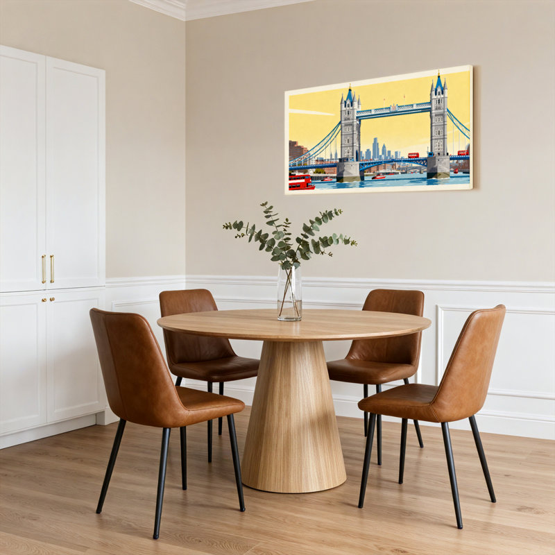Tower Bridge London Skyline, reproduction d'art sur toile tendue sur toile, ensemble de 1, H 24 po x l 48 po