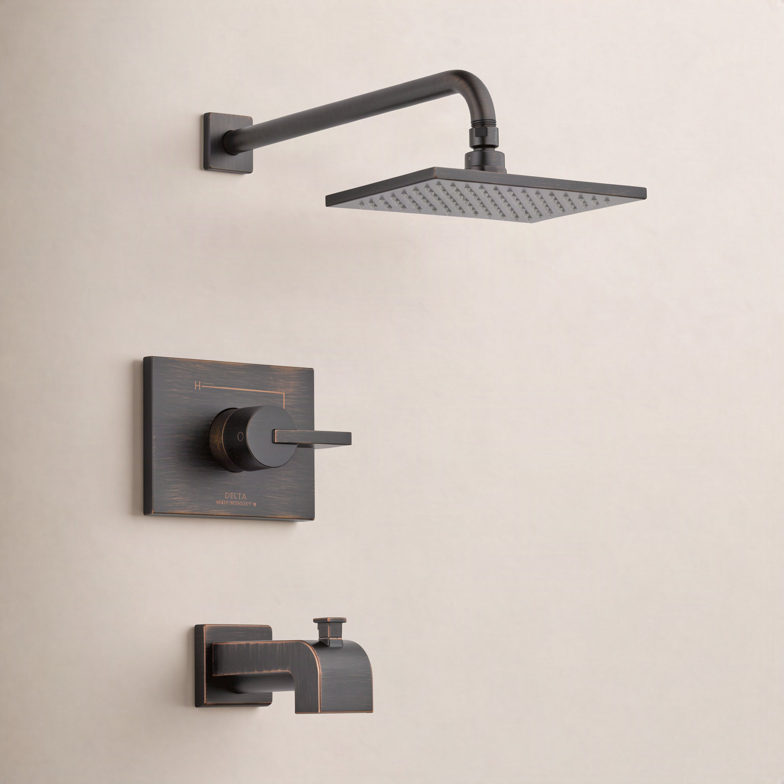 Vero Pressure-Balanced Tub and Shower Set, Venetian Bronze
